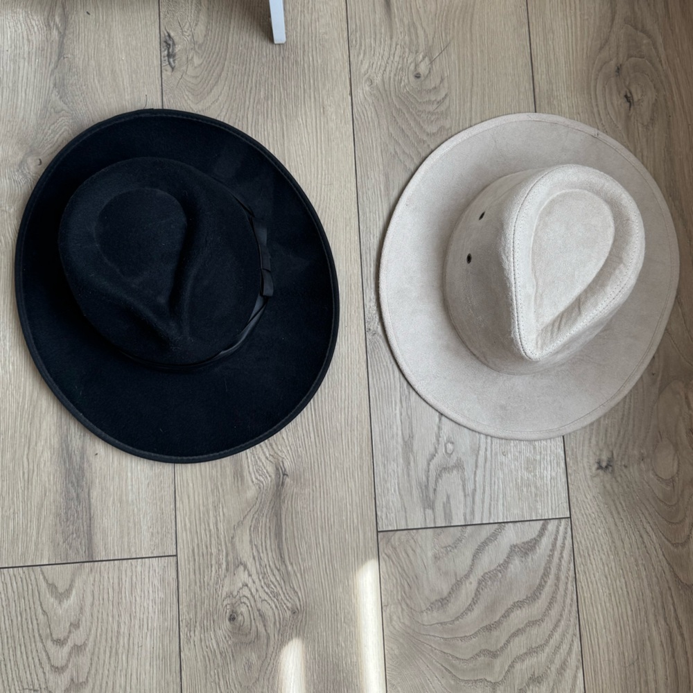 Stylish Cream and Black Western Hats